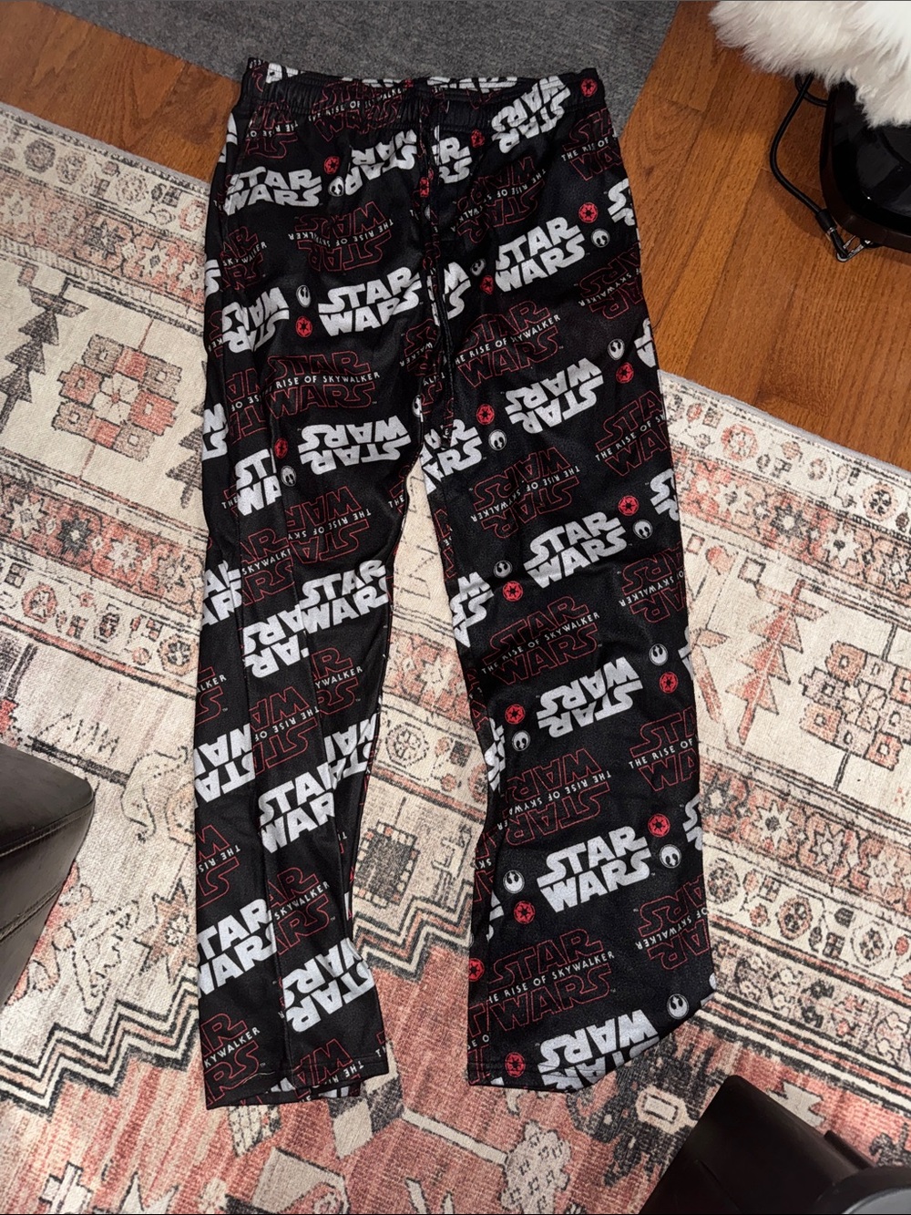Star Wars Black Pants with White & Red Logo Print